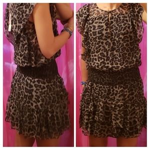 Nwt Ella Moss silk animal print dress